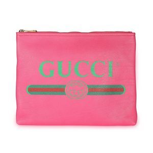 Gucci Hot Pink Leather Portfolio Clutch
